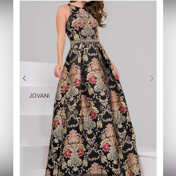 Jovani Dresses & Skirts - Jovani 48394 Metallic Floral Beaded Gown Size 6 Multi Color